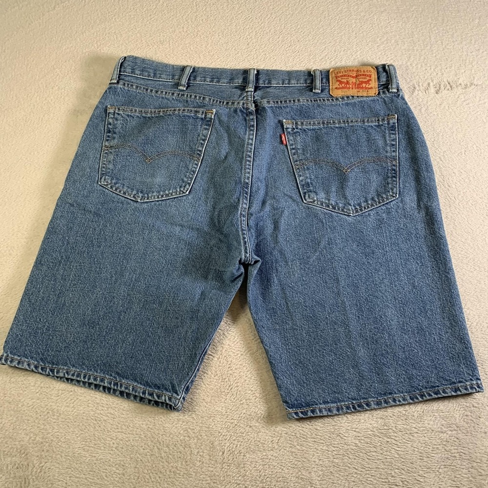 Levis 505 Shorts Mens 40 Blue Denim Bermuda 5 Pocket 10.5" Inseam Casual Summer